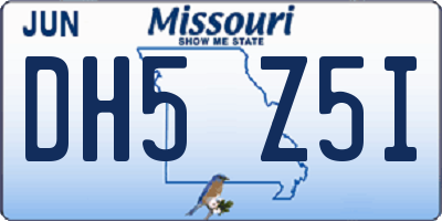 MO license plate DH5Z5I