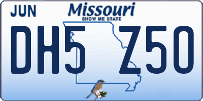MO license plate DH5Z5O