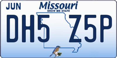 MO license plate DH5Z5P