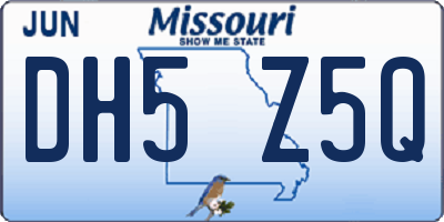 MO license plate DH5Z5Q