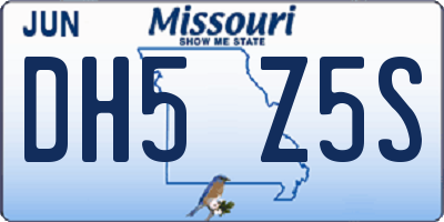 MO license plate DH5Z5S