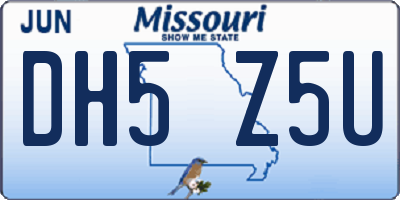 MO license plate DH5Z5U