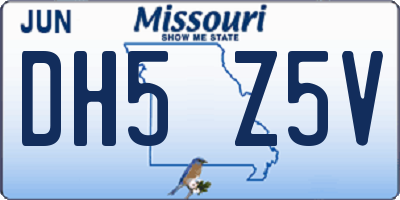 MO license plate DH5Z5V