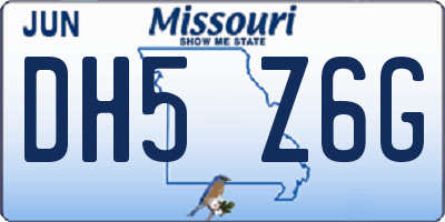 MO license plate DH5Z6G