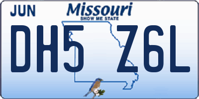 MO license plate DH5Z6L