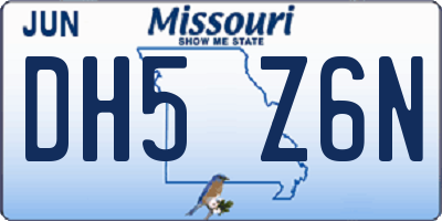 MO license plate DH5Z6N