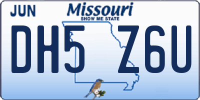 MO license plate DH5Z6U