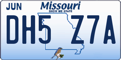 MO license plate DH5Z7A