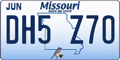 MO license plate DH5Z7O