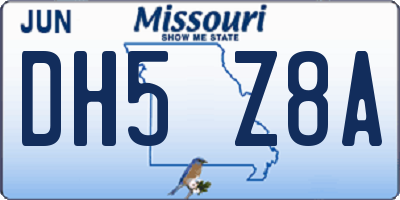 MO license plate DH5Z8A