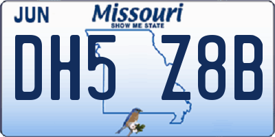 MO license plate DH5Z8B