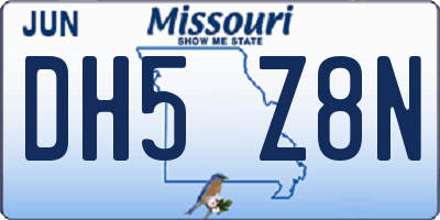 MO license plate DH5Z8N