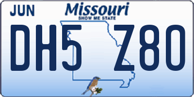 MO license plate DH5Z8O