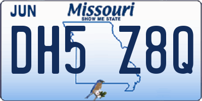 MO license plate DH5Z8Q