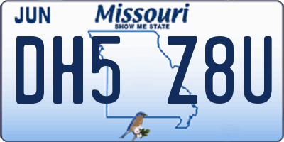 MO license plate DH5Z8U