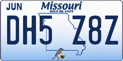 MO license plate DH5Z8Z