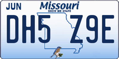 MO license plate DH5Z9E