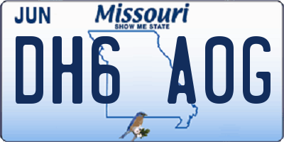 MO license plate DH6A0G
