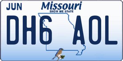 MO license plate DH6A0L
