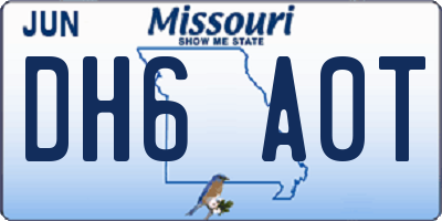 MO license plate DH6A0T