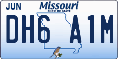MO license plate DH6A1M