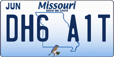 MO license plate DH6A1T