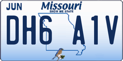 MO license plate DH6A1V