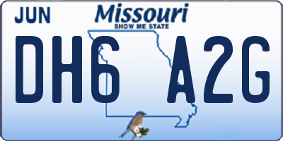 MO license plate DH6A2G