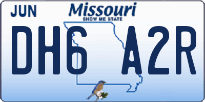 MO license plate DH6A2R