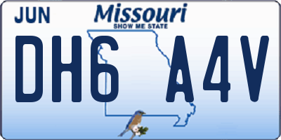 MO license plate DH6A4V