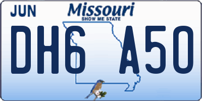 MO license plate DH6A5O