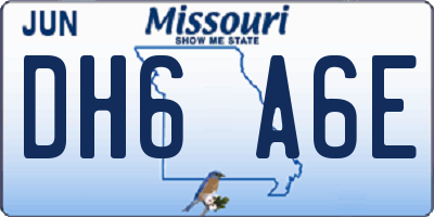 MO license plate DH6A6E