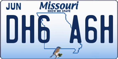 MO license plate DH6A6H