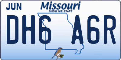 MO license plate DH6A6R