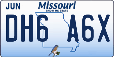 MO license plate DH6A6X