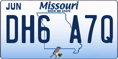 MO license plate DH6A7Q