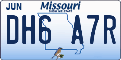 MO license plate DH6A7R