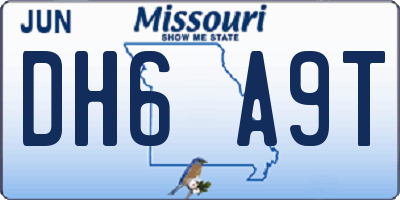 MO license plate DH6A9T