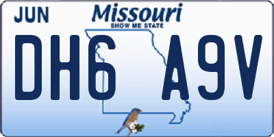 MO license plate DH6A9V