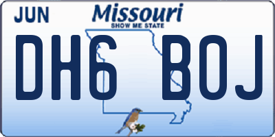 MO license plate DH6B0J