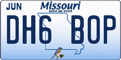MO license plate DH6B0P
