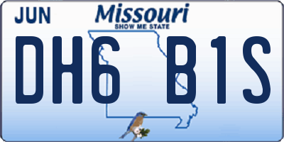 MO license plate DH6B1S
