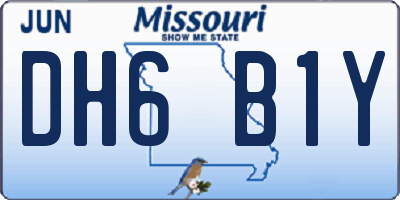 MO license plate DH6B1Y