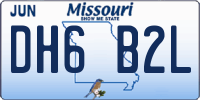 MO license plate DH6B2L