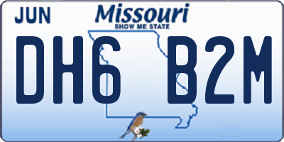 MO license plate DH6B2M