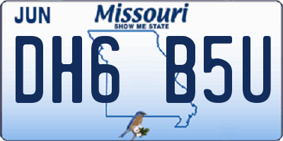MO license plate DH6B5U