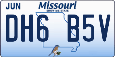 MO license plate DH6B5V