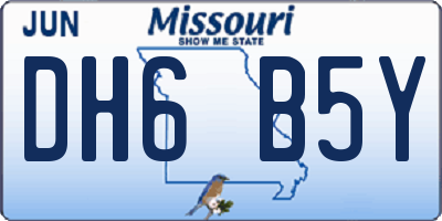 MO license plate DH6B5Y