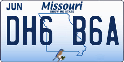 MO license plate DH6B6A