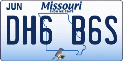 MO license plate DH6B6S